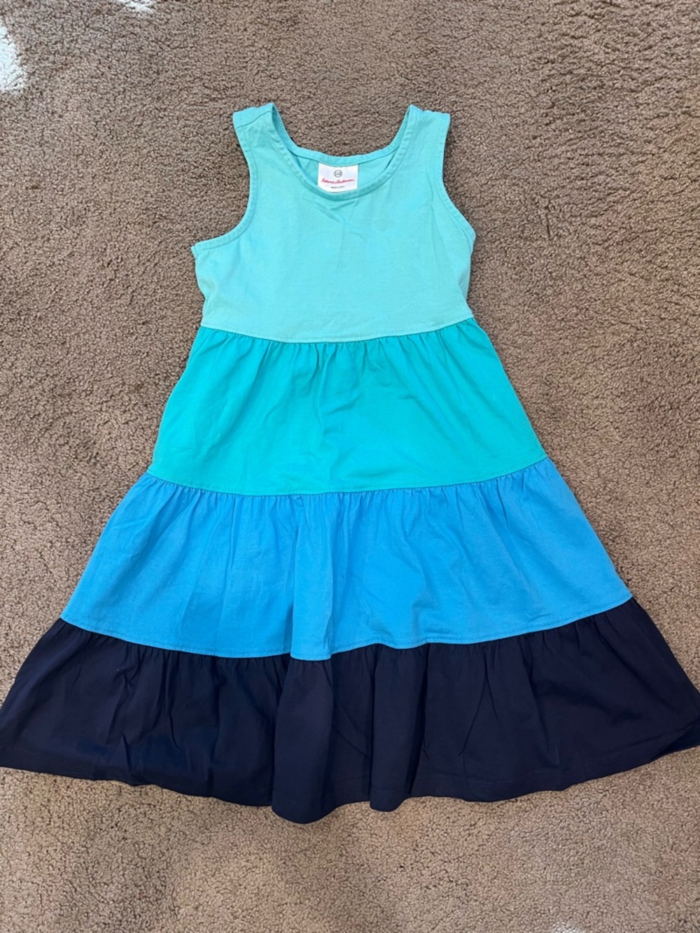 Hanna Andersson Blue Color Block Dress